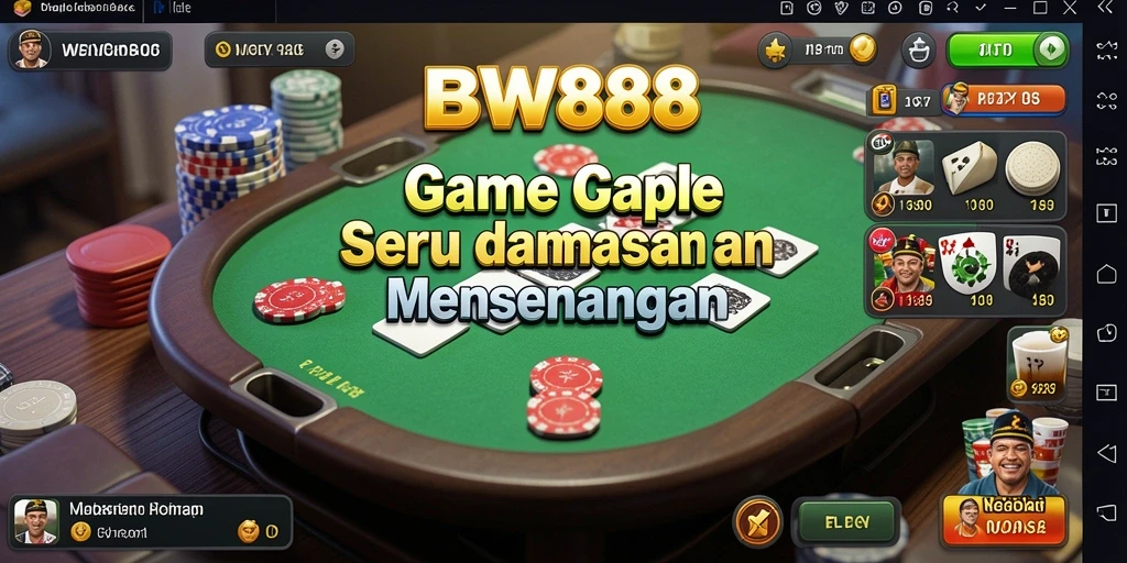 Tampak gameplay seru Gaple dalam BW888 yang menyenangkan.