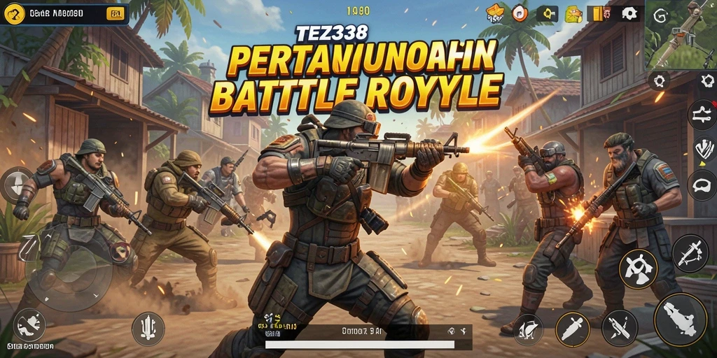 Gameplay mendebarkan dalam Battle Royale EZ338.