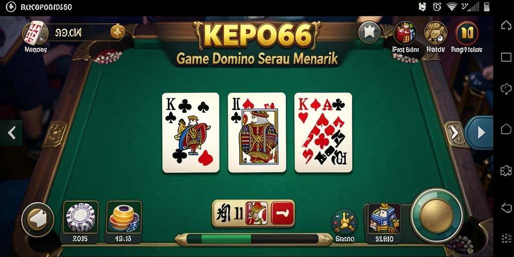 Tampilan gameplay seru dalam KEPO66, nikmati Domino asyik.