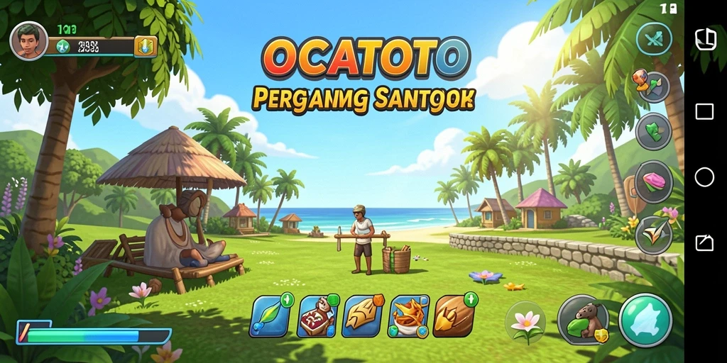 Tampilan gameplay OCATOTO yang penuh warna dan menarik.