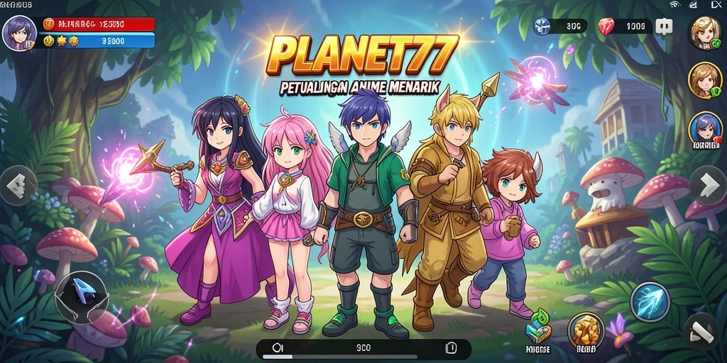 Screenshot utama PLANET77 menampilkan aksi seru dalam dunia Anime.