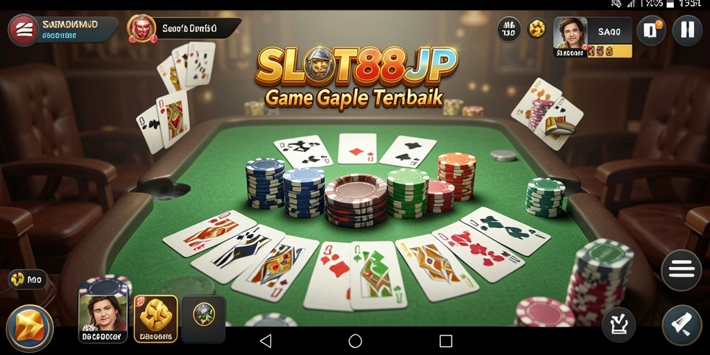 Screenshot utama SLOT88JP menampilkan gameplay Gaple yang menarik.