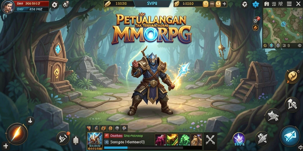 Screenshot gameplay SVIP8 menunjukkan aksi pertempuran epik di dunia MMORPG.